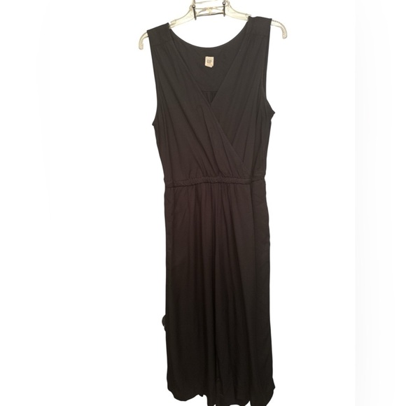 GAP Black Sleeveless Wrap Front Wide Leg Jumpsuit - Picture 1 of 6